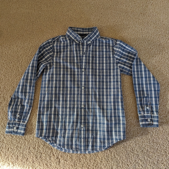 100% cotton, Janie and Jack, long sleeve plaid button up. - Picture 2 of 7